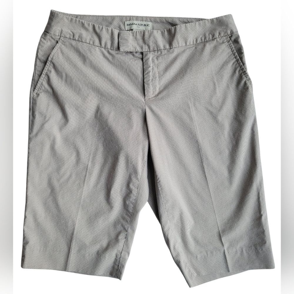 Banana Republic Stretch Shorts Size 4 | Pinstripe Micro Check